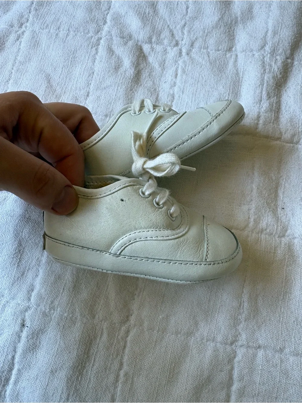 Vintage McBaby White Lace-Up Shoes Baby Size 2